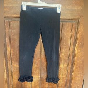 Adorable Essentials Black Ruffle Icings Leggings, size 8, GUC